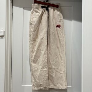 Men's natural skateboard pants with Embroidered Detail S